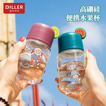 Net Red Water Glasses Ins Water Glasses Small Portable Cups Students Party Fruits High Boron Silicon Monolayer Glass Cups Customizable