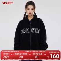 (WUT official store) winter series original design simple logo patch embroidered lamb velvet thickened coat