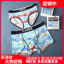 Caberly underwear men summer ice filament sexy breathable thin couple personality flat corner of the middle lady triangle 1581 2681