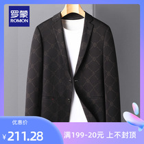 Romon Mens West Suit 2021 Fall New Middle Youth Business Tooling Single West Career 100 Lap Suit Jacket Man