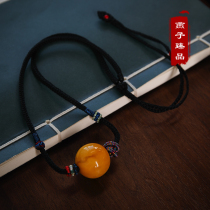 (Swallow) 5 59g natural Old Beeswax ball pendant choker flower wax amber necklace