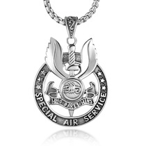 Retro personality angel sword pendant mens wild jewelry round card embossed scorpion pendant SP476