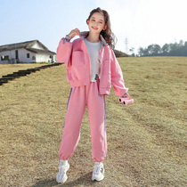 Girl Clothing Trendy Suit 2022 New Spring Autumn Clothing CUHK Child Womens Sports Two Sets Tide