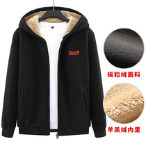 Sweater men plus velvet padded cardigan cashmere wool jacket Winter Men middle-aged and elderly coat cotton-padded jacket