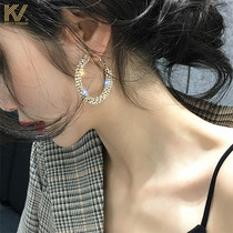 High-grade sense large circle hoop earrings femininity Korean exaggerated net red fashion personality earrings 2021 new trend