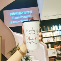 Mug ceramic creative cute girl heart ins Wind Japanese good-looking Cup student personality cup suction cup