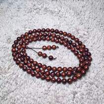 Hainan Huanghua pear wood old oil pear Kang Pear hand string submerged 1 0*108 tiger skin pattern mountain water bead