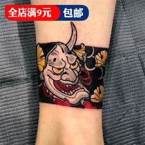 Waterproof mens and womens long-lasting Ukiyo-e arm dark Prajna original arm ring tattoo stickers mens tide full 9 yuan