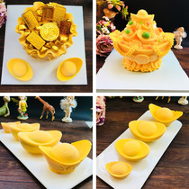 Maude tribe 3D three-dimensional cartoon mold Spring Festival gold ingot treasure bag Gold Jade Manchu mousse cake mold silicone