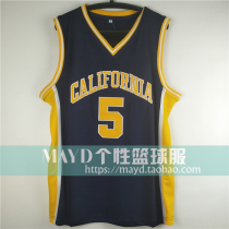 Customized No. 5 Jason Kidd University Jersey California American retro embroidered basketball suit personality vest
