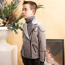 Le Wenxi New zipper shirt mens new fashion brand outside suit foreign atmosphere medium child moderate cotton polyester jacket youth