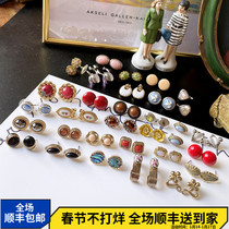 Antique vintage earrings exotic mini small exquisite European and American ins middle-aged all-match ear clip earrings W9