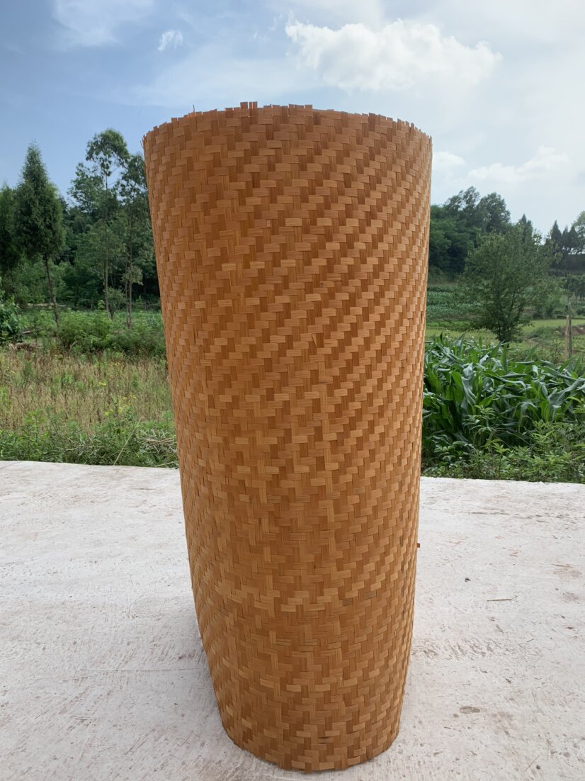 Carbonized bamboo mat ceiling wall-mounted storefront decoration pure handmade bamboo mat wall decoration bamboo mat with yellowish dark color