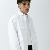 SAMESAME20AW original casual Joker tooling multi-pocket shirt men loose Tide brand personality solid color shirt