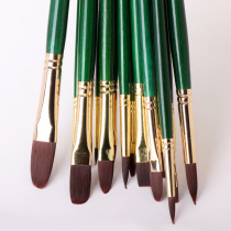 Windsor Newton acrylic oil brush nylon hair oil painting paint painting brush flat head short rod acrylic brush student beginner Hazel pen set round head Hook pen single watercolor painting brush