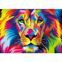 Miongfang Workshop Seven Colorful Lions 5000 Pieces Adult Wooden Jigsaw Puzzle 1000 Childrens Puzzle Toy Birthday Gift Customize