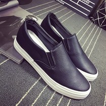Inner height-increasing mens shoes leather loafers British one-legged lazy shoes breathable Korean version of trendy shoes mens casual shoes