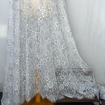 Silver line high - end big - tier color lash lace fabric embroidered lace auxiliary dress home accessory material