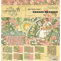 Graphic 45 Garden Fairy Garden Goddess imported color painting style handmade set on paper