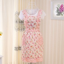 New Korean version of Cotton Fashion Princess apron female cute strap waterproof and oil-proof kitchen cooking adult gown