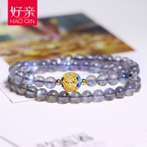 Good pro natural blue light gray Moonstone bracelet pull stone bracelet womens crystal jewelry bracelet cloisonne