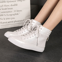 Clearance (to hand price 99) European station high shoes women 2020 Spring leather hollow flat end casual original