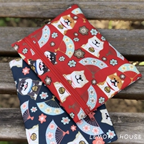 Original mask storage bag Japanese dog cute storage bag aunt towel passport cosmetics storage bag cosmetic bag