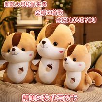 Little squirrel doll Plush toy Hamster pillow backpack doll Male and female birthday gift ragdoll