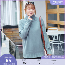 (Qingkura RMB80 ) Large code Womens clothing Winter warm and soft glutinous high turnover Microflash Imitation Rabbit Suede Undershirt Sweater