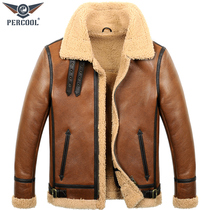 Imported Australian real fur as a US B3 bomber air force flight jacket real leather leather jacket thickened coat winter