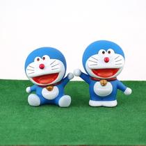 Large jingle cat 2 small blue fat man vinyl Doraemon standing and sitting cake scene decoration ornaments