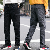  Winter outdoor casual pants mens velvet thickened multi-pocket overalls Foreign trade large size loose warm long pants