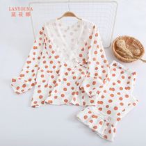 Maternity pajamas Summer thin cotton month clothes Nursing clothes postpartum maternity pregnancy kimono breathable feeding clothes