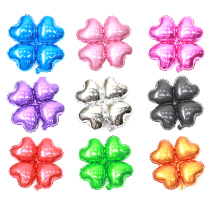 Four-wheel aluminum film ball Four-leaf clover Four-wheel heart-shaped round aluminum film balloon Balloon column arch decorative aluminum foil balloon