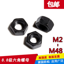 8 Grade 8 High Strength Black Hexagon Nut GB6170M2M3M4M5M6M8M10M12M16-M48