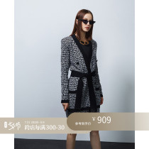 Z boss Polman back to word tattoo woman collar wide shoulder straight drum woolen sweatshirt minimalist Australian wool jacket woman