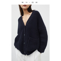 Wool Cardigan Jacket Women Knitted Lazy Loose Wear V-Neck Sweater 20 Years New