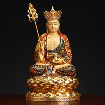 King of Tibet Buddha Statue Household worship pure paste gold Saha three holy ornaments Taiwan Seiko painted statue of King of Tibet Bodhisattva