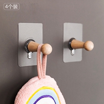 Nordic strong viscose non-trace bedroom door rear adhesive hook Kitchen Bathroom Wall Wall non-perforated wooden hook