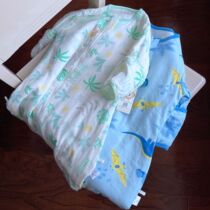 Self-retaining gauze childrens split leg sleeping bag Spring and autumn summer jumpsuit-3 24