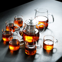 Old Wangge high temperature resistant glass tea set set home simple tea kettle Tea Kettle tea cup tea tray set