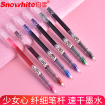 Snow White U3 Fine Pole Teenage Girls' Handbook Pen Hand Painted Unisex Pen 0 5mm Black Red Teenage Girls' Unisex Pen Student's Cute Watery Pen Black Red Pen