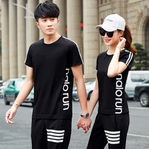 Couple wear summer suit 2022 new two-piece Korean style trendy short-sleeved T-shirt casual sportswear suit men