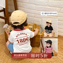 Chen Tai Pig L Mother Baby Polo Shirt Short Sleeve Summer Baby Turned Jacket Cartoon Printed Children T-Shirt Tide