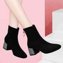 Martin Boots Womens Winter Shoes 2021 Autumn Winter Frosted Rough Heel Heels Joker New Medium Short Boots