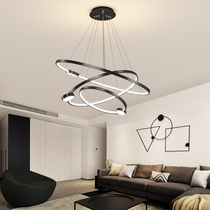 Modern minimalist 2021 new restaurant chandelier creative personality light lavish red round led home dining room table