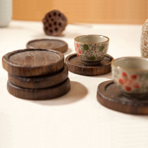 Solid wood coaster Teacup mat Tea ceremony log Kung Fu tea cup holder Tea holder Japanese tea set accessories Heat insulation mat Chinese style