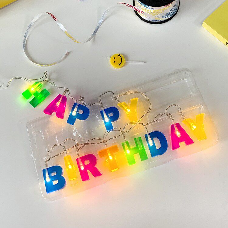 ins Birthday Happy Color Letter LED String Lights HAPPY BIRTHDAY LIGHT PLAY LIGHT PLEAY LIFE
