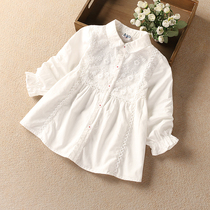 Girls Spring Shirt Spring and Autumn Coats Spring Little Girl Baby Long Sleeve Korean version of Western Princess Cotton Shirt Dress