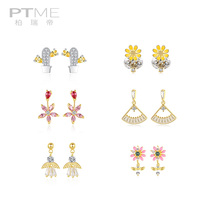 Sterling silver earrings female Korean cold wind Net red Joker exquisite Super Fairy earrings sleep without picking earrings